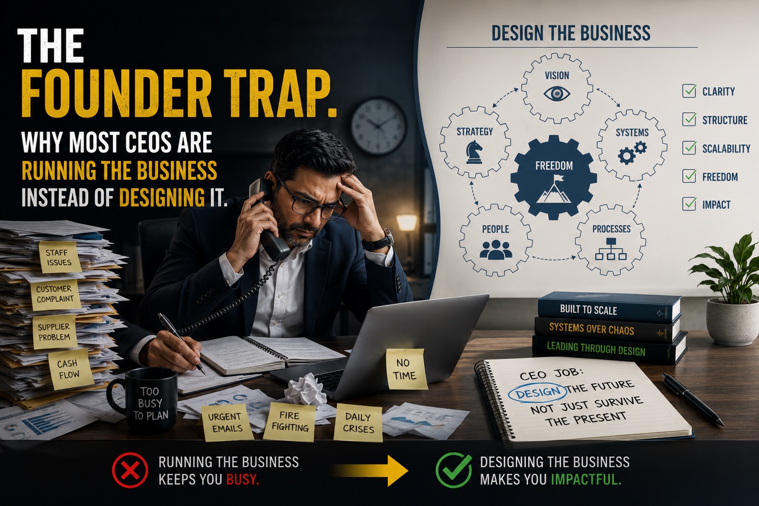 The Founder Trap. Why Most CEOs Are Running the Business Instead of Designing It.