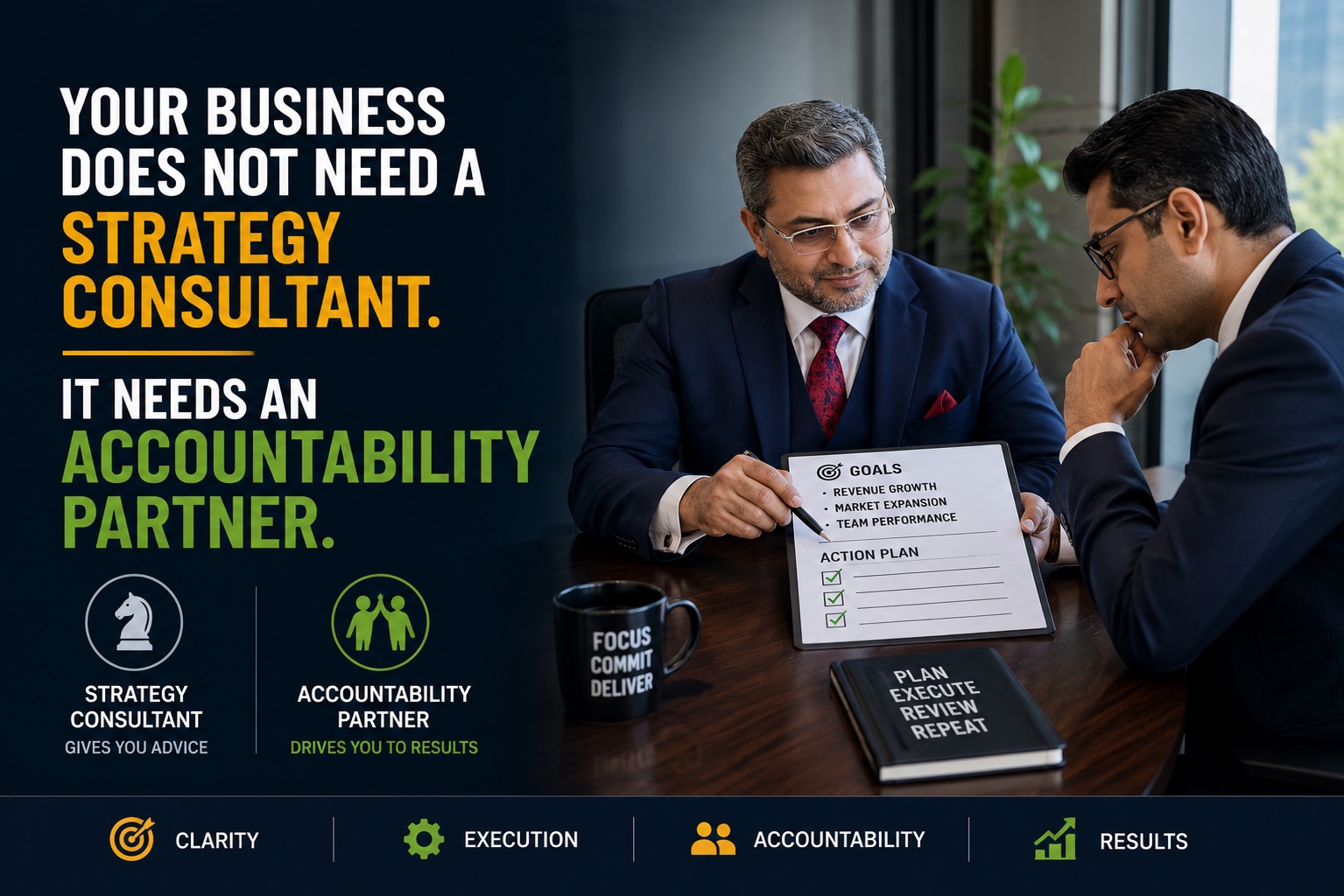 Your Business Does Not Need a Strategy Consultant. It Needs an Accountability Partner.